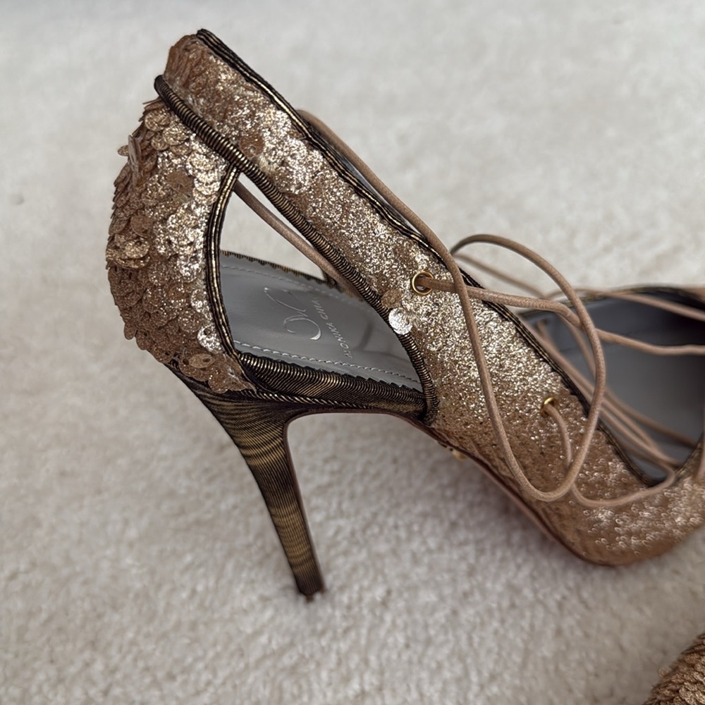 🔥🔥🔥Monika Chiang Bronze Lace-Up Heels - Picture 12 of 12